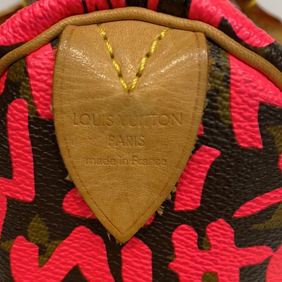 Louis Vuitton Speedy 30 Pink Brown Graffiti Sprouse Carryall Top HandleBag - Picture 5 of 16